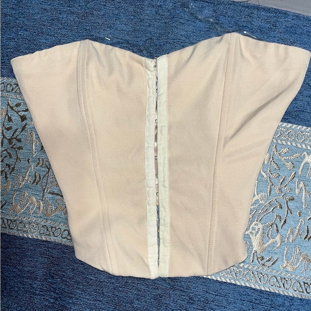 Princess Polly Cream Satin Corset